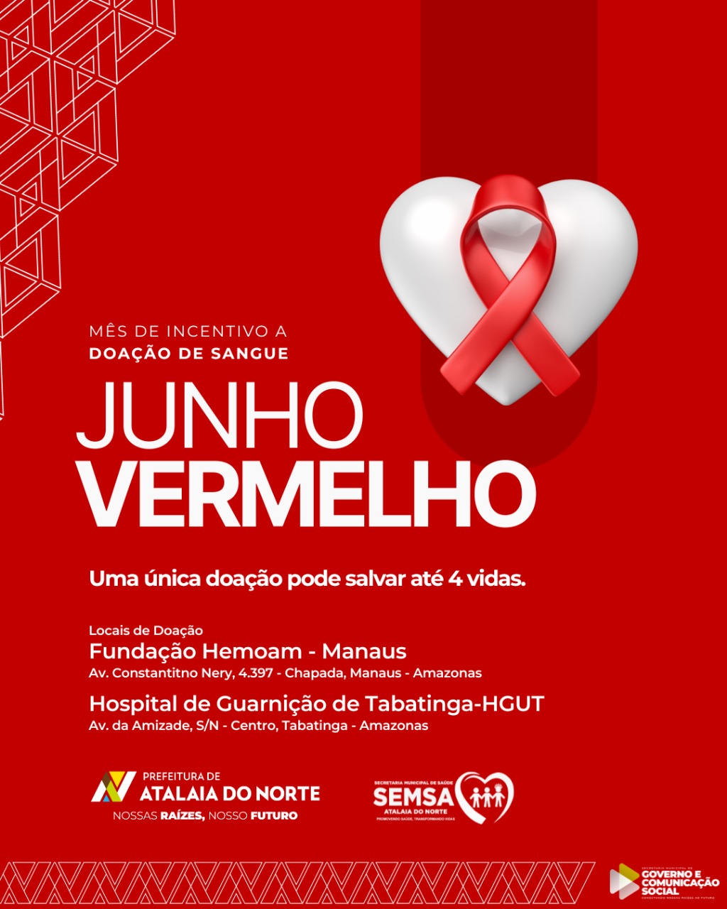 Junho Vermelho: Doe sangue, salve vidas!